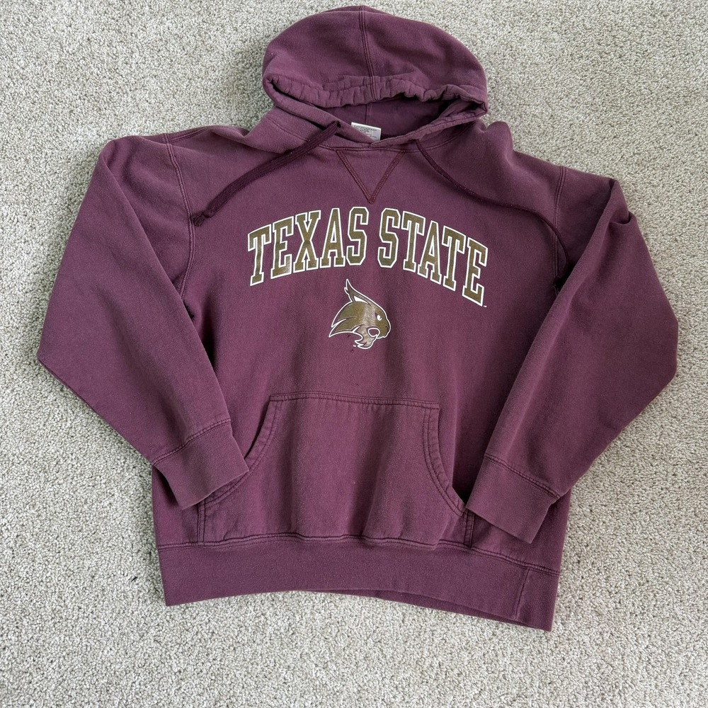 Texas State Bobcats Hoodie Sweatshirt Mens Medium Red NCAA Football TCX Apparel